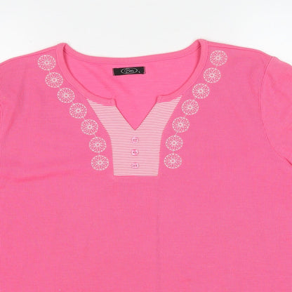 Womens UK Size L Bonmarché Pink Pullover Jumper