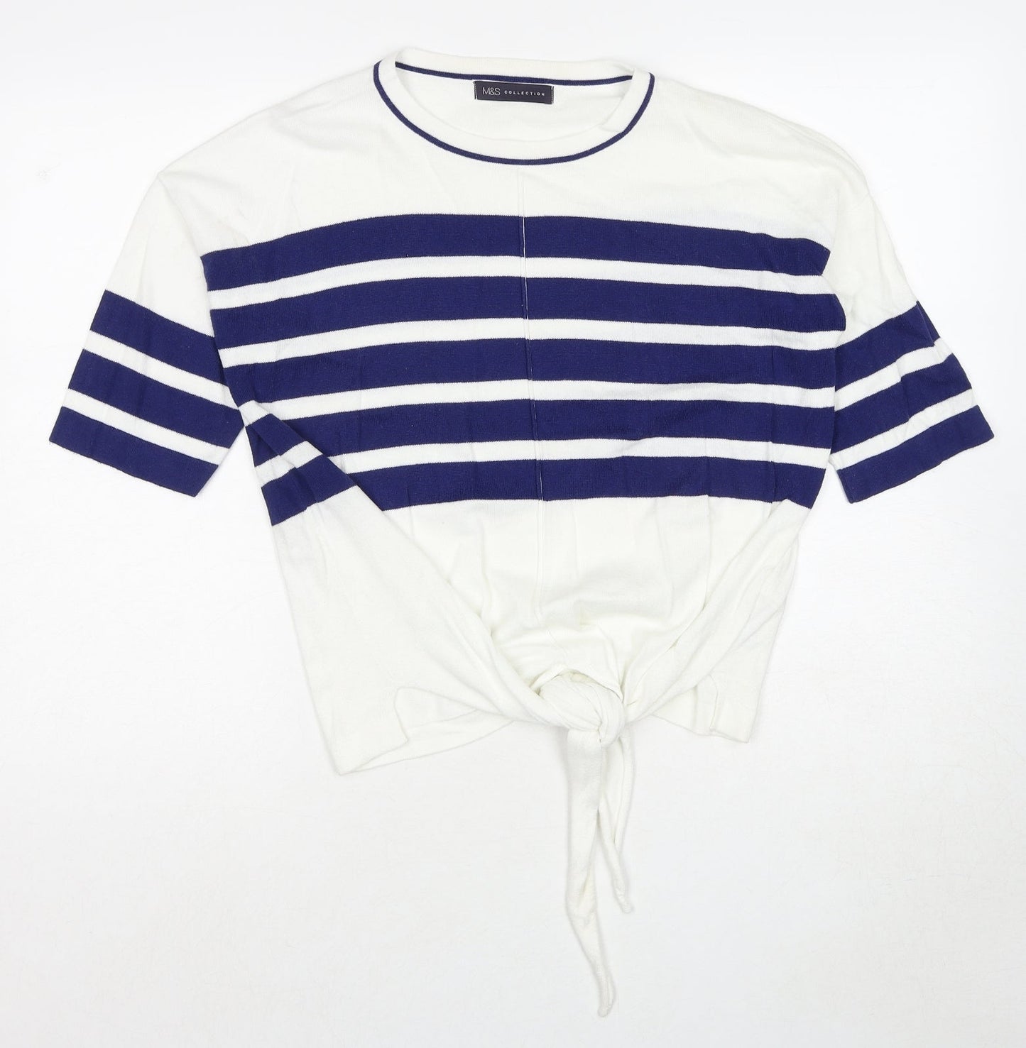 Womens UK Size S Marks and Spencer White Pullover Jumper