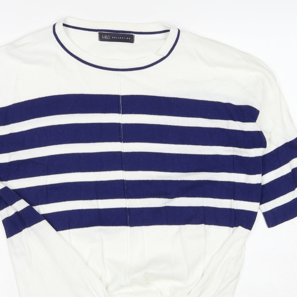 Womens UK Size S Marks and Spencer White Pullover Jumper