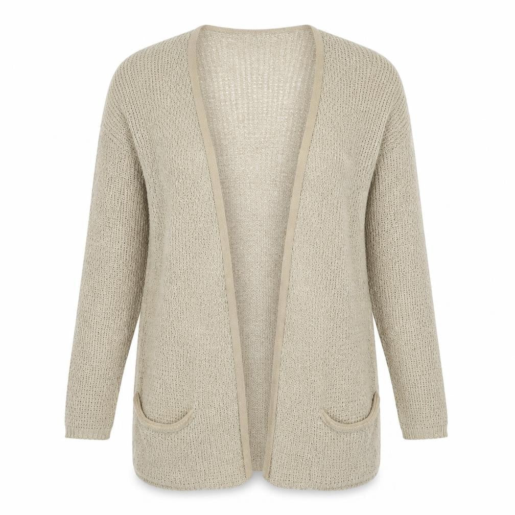 Womens UK Size S Boohoo Beige Cardigan Jumper