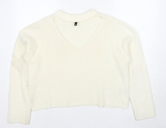 Womens UK Size M Divided by H&M Ivory Pullover Jumper