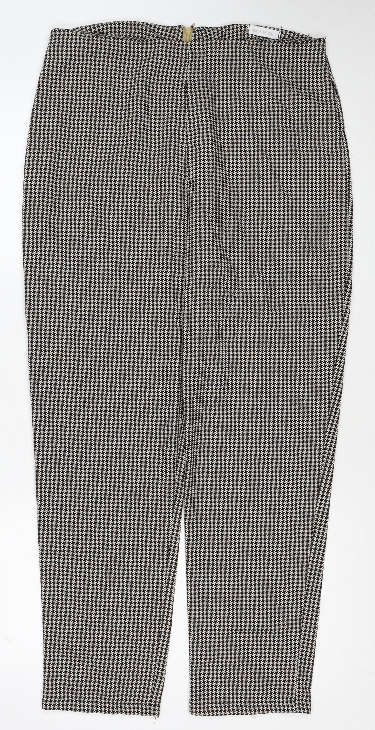 Womens UK Size 12 Made in Italy Regular Fit Carrot Black Trousers