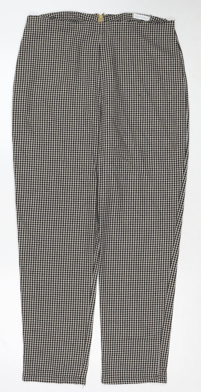 Womens UK Size 12 Made in Italy Regular Fit Carrot Black Trousers