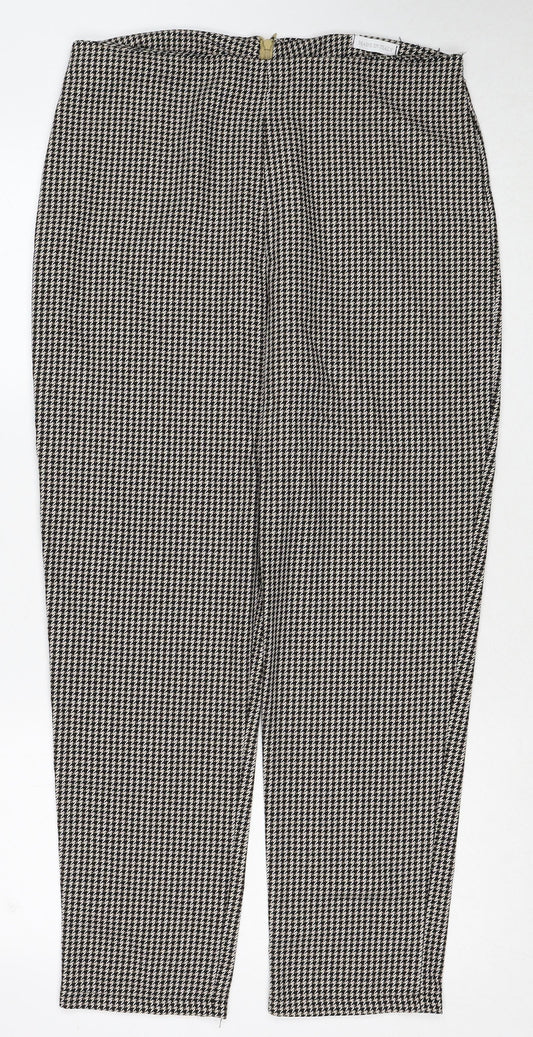 Womens UK Size 12 Made in Italy Regular Fit Carrot Black Trousers