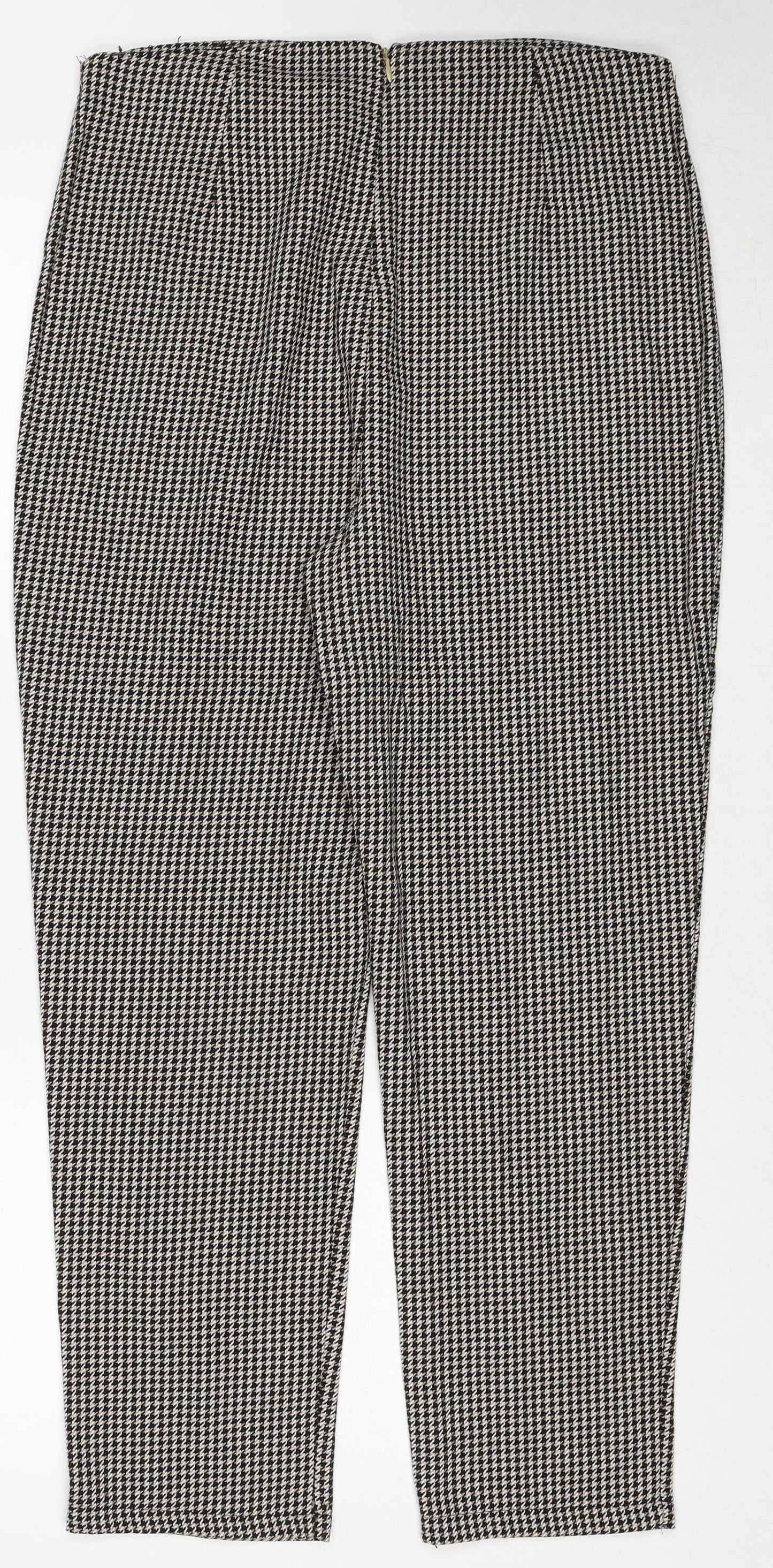 Womens UK Size 12 Made in Italy Regular Fit Carrot Black Trousers