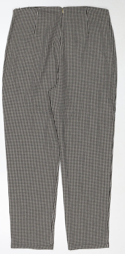 Womens UK Size 12 Made in Italy Regular Fit Carrot Black Trousers