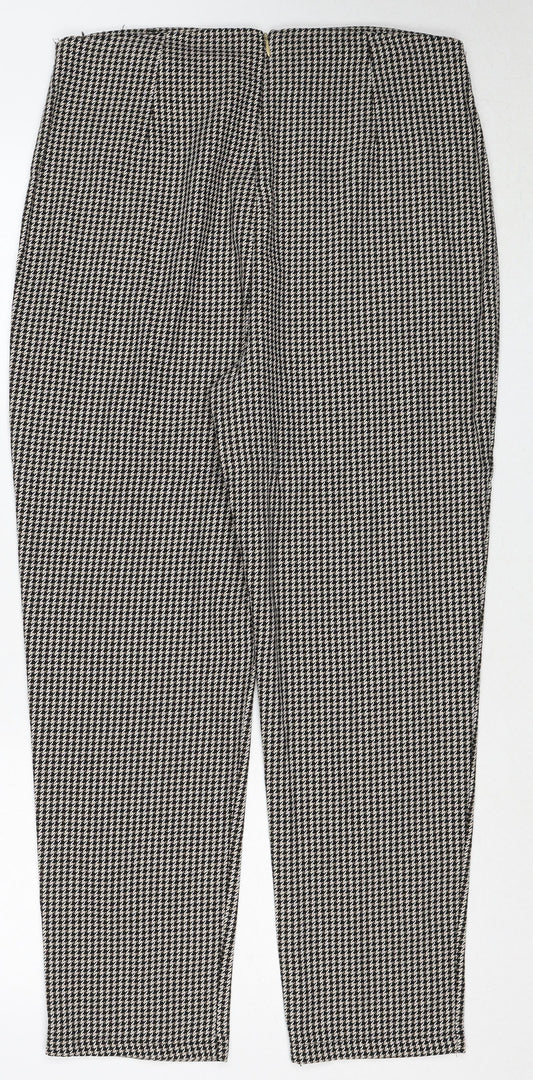 Womens UK Size 12 Made in Italy Regular Fit Carrot Black Trousers