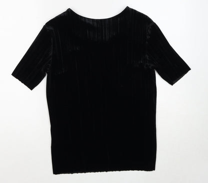 Moss Copenhagen Womens Black Round Neck Polyester Pullover Jumper Size XS