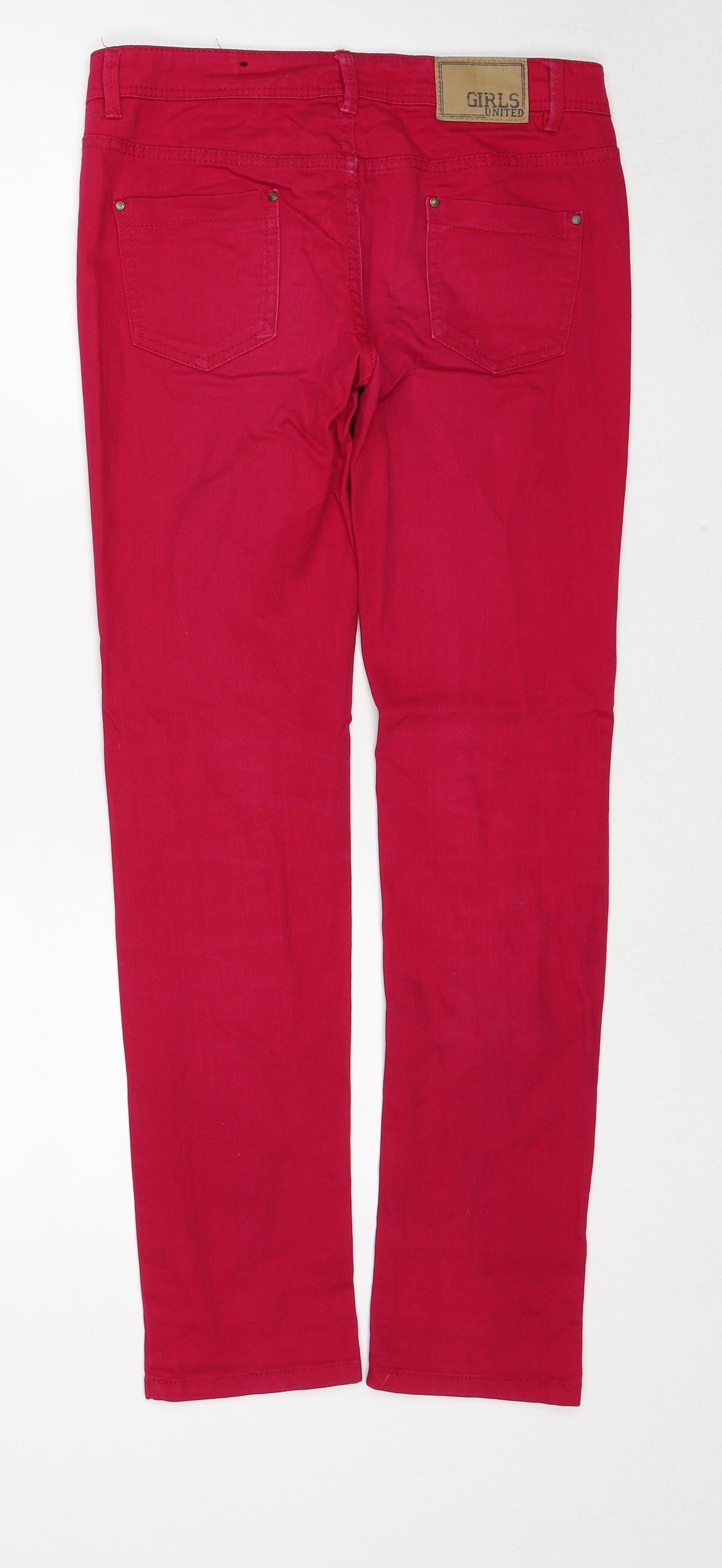 Crash One Girls Pink Cotton Skinny Jeans Size 12-13 Years Regular Zip