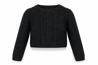 Rachel Zoe Girls Black Round Neck Cotton Pullover Jumper Size 3-4 Years Pullover