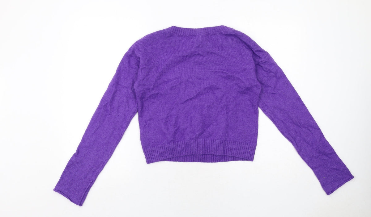 Womens UK Size 6 H&M Purple Pullover Jumper