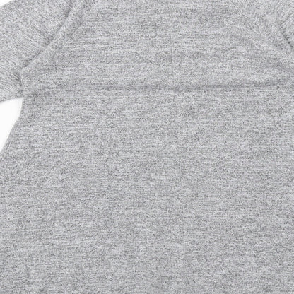 New Look Womens Grey Polyester Jumper Dress Size 10 Round Neck Pullover