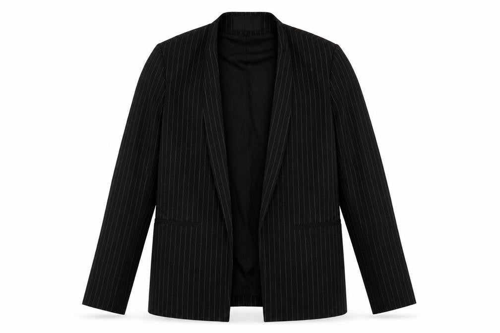 Y.A.S Womens Black Striped Jacket Blazer Size L