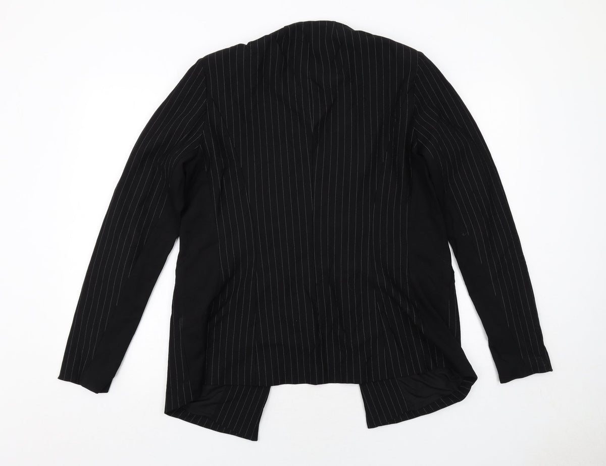 Y.A.S Womens Black Striped Jacket Blazer Size L