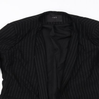 Y.A.S Womens Black Striped Jacket Blazer Size L