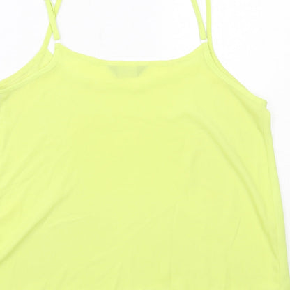 Dorothy Perkins Womens Yellow Polyester Camisole Tank Size 14 Scoop Neck