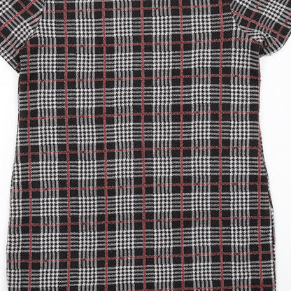 New Look Womens Black Geometric Polyester A-Line Size 12 Round Neck Pullover
