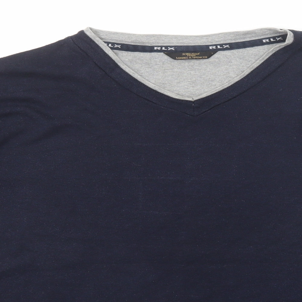 Mens UK Size L Marks and Spencer Blue Pullover Sweatshirt