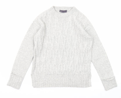 Marks and Spencer Womens Grey Crew Neck Polyester Pullover Jumper Size XS - Textured