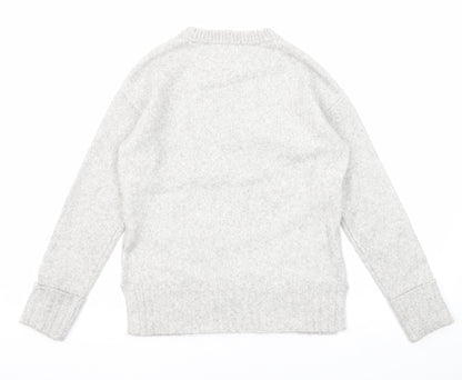 Marks and Spencer Womens Grey Crew Neck Polyester Pullover Jumper Size XS - Textured