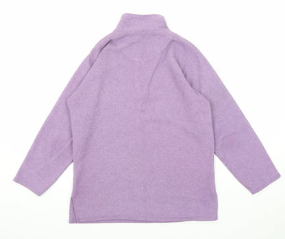 YS Collection Womens Purple Polyester Pullover Sweatshirt Size S Zip