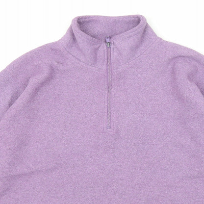 YS Collection Womens Purple Polyester Pullover Sweatshirt Size S Zip
