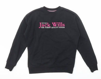 Womens UK Size 6 Jack Wills Black Pullover Sweatshirt