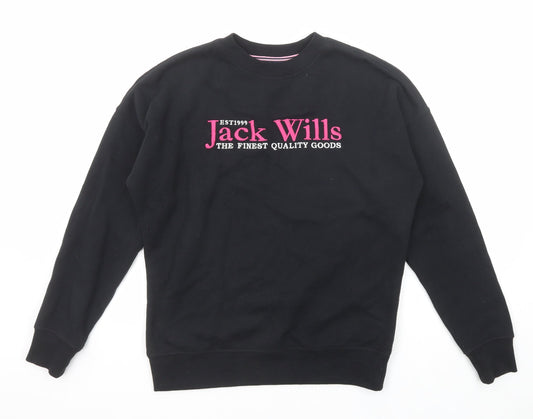 Womens UK Size 6 Jack Wills Black Pullover Sweatshirt