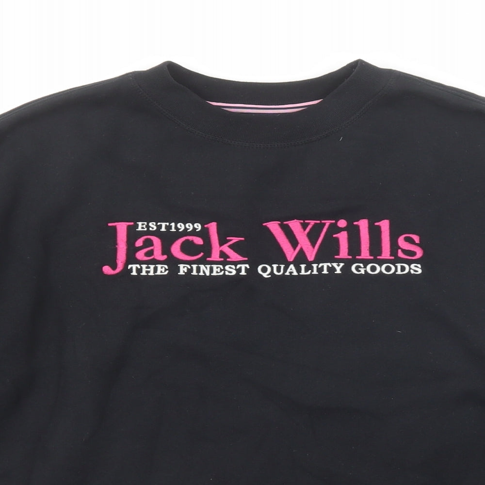 Womens UK Size 6 Jack Wills Black Pullover Sweatshirt