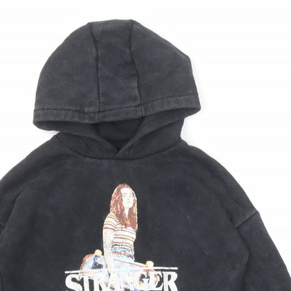 Marks and Spencer Boys Grey Cotton Pullover Hoodie Size 9-10 Years Pullover - Stranger Things
