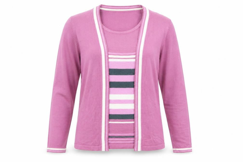 Womens UK Size 10 EWM Purple Cardigan Jumper