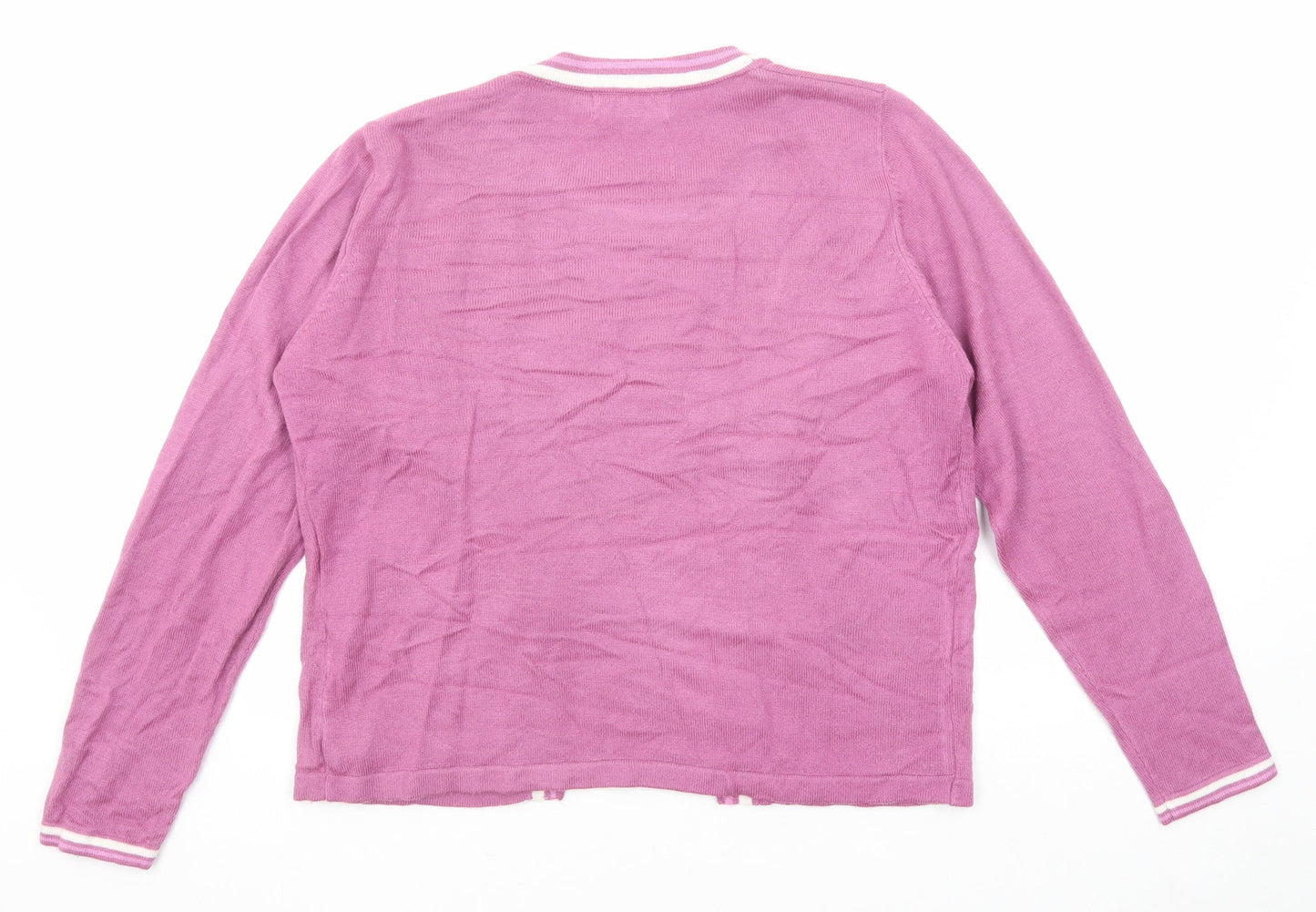 Womens UK Size 10 EWM Purple Cardigan Jumper