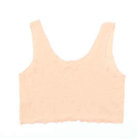 ASOS Womens Orange Viscose Cropped Tank Size 18 Scoop Neck