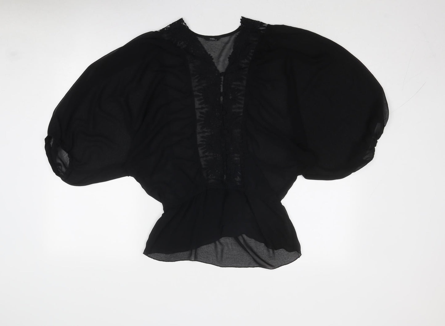 Womens UK Size 12 M&Co Black Basic Blouse