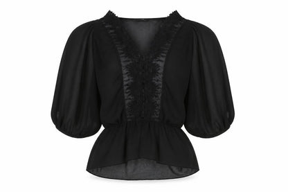 Womens UK Size 12 M&Co Black Basic Blouse