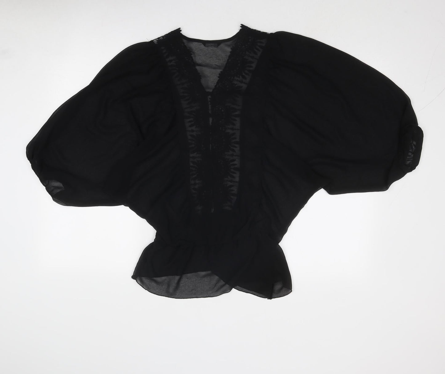 Womens UK Size 12 M&Co Black Basic Blouse