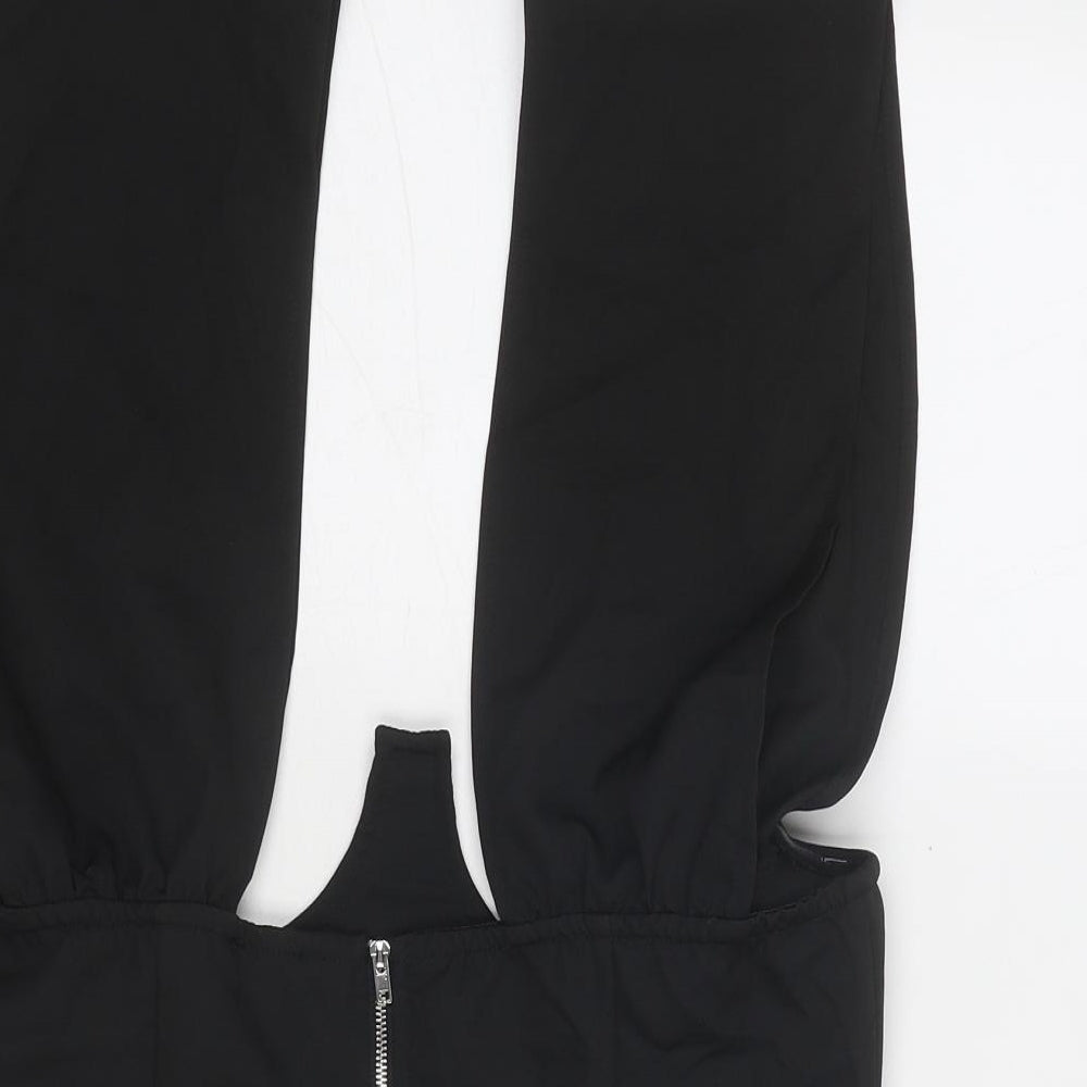 Womens UK Size 12 PRETTYLITTLETHING Black Cropped Blouse