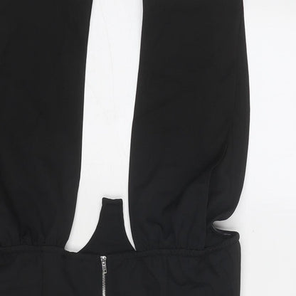 Womens UK Size 12 PRETTYLITTLETHING Black Cropped Blouse