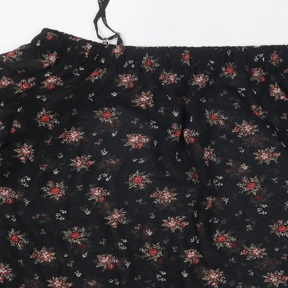 Marks and Spencer Womens Black Geometric Polyester Basic Blouse Size 10 Square Neck - Cold Shoulder