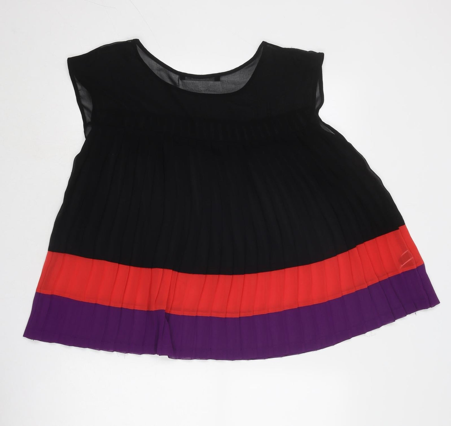 NEXT Womens Multicoloured Striped Polyester Basic Tank Size 12 Round Neck