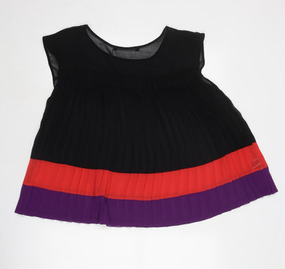 NEXT Womens Multicoloured Striped Polyester Basic Tank Size 12 Round Neck