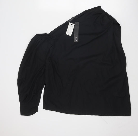 Womens UK Size 4XL Celmia Black Basic Blouse