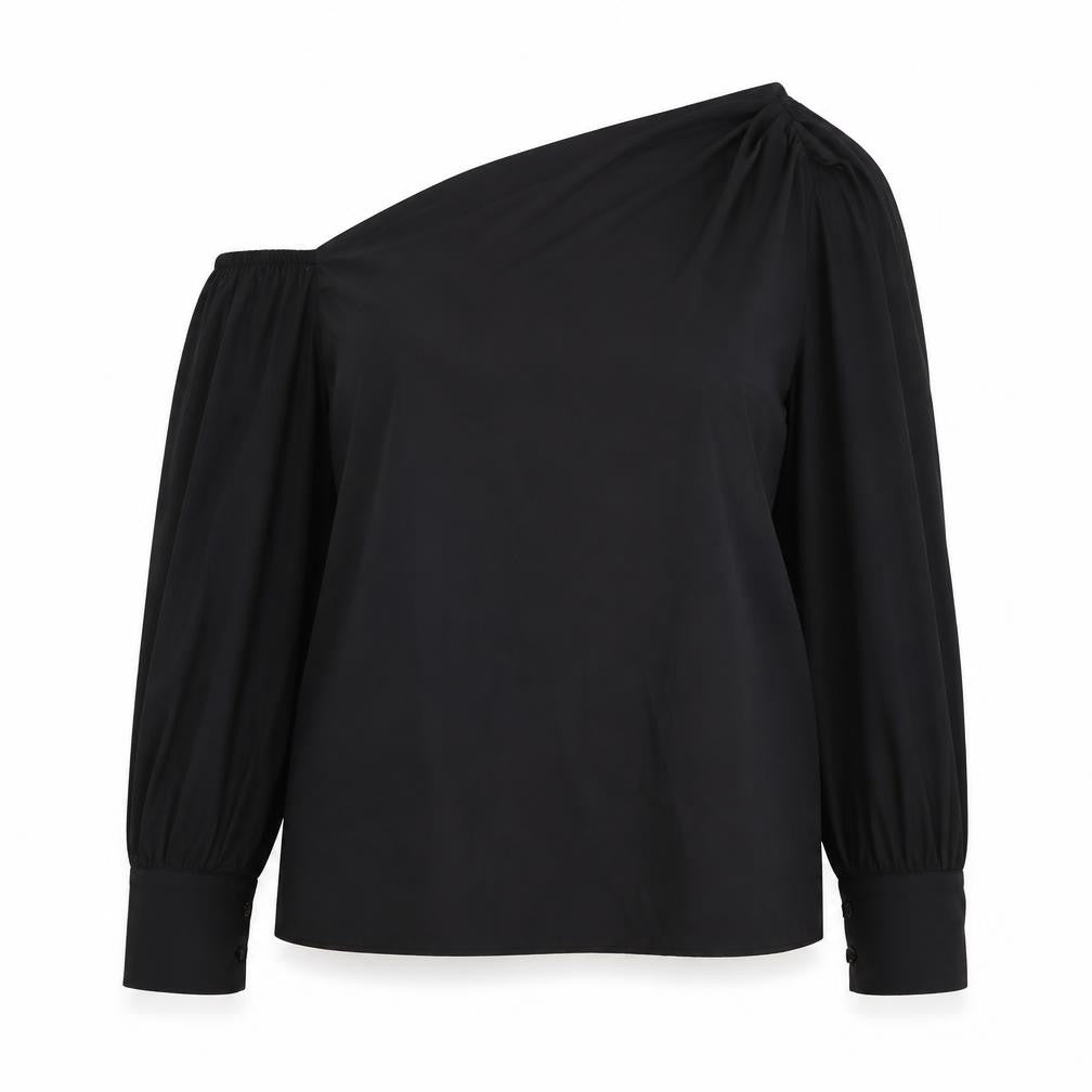 Womens UK Size 4XL Celmia Black Basic Blouse