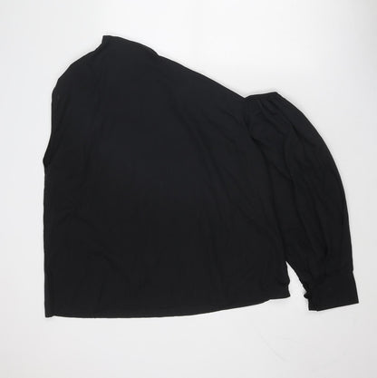 Womens UK Size 4XL Celmia Black Basic Blouse