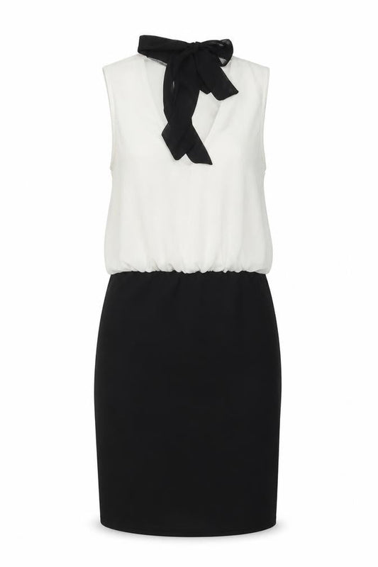 Izabel London Womens Black Colourblock Polyester A-Line Size 8 Halter Tie