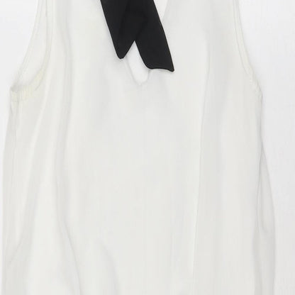 Izabel London Womens Black Colourblock Polyester A-Line Size 8 Halter Tie
