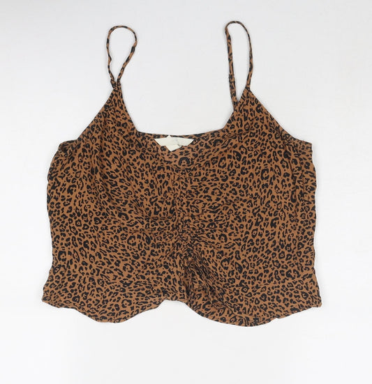 Womens UK Size 10 H&M Brown Basic Tank