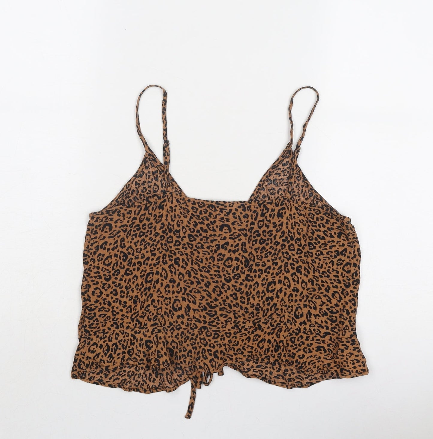 Womens UK Size 10 H&M Brown Basic Tank