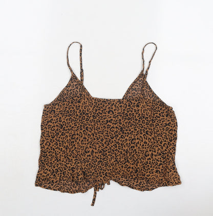 Womens UK Size 10 H&M Brown Basic Tank