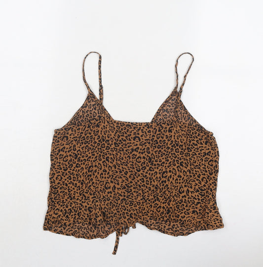 Womens UK Size 10 H&M Brown Basic Tank